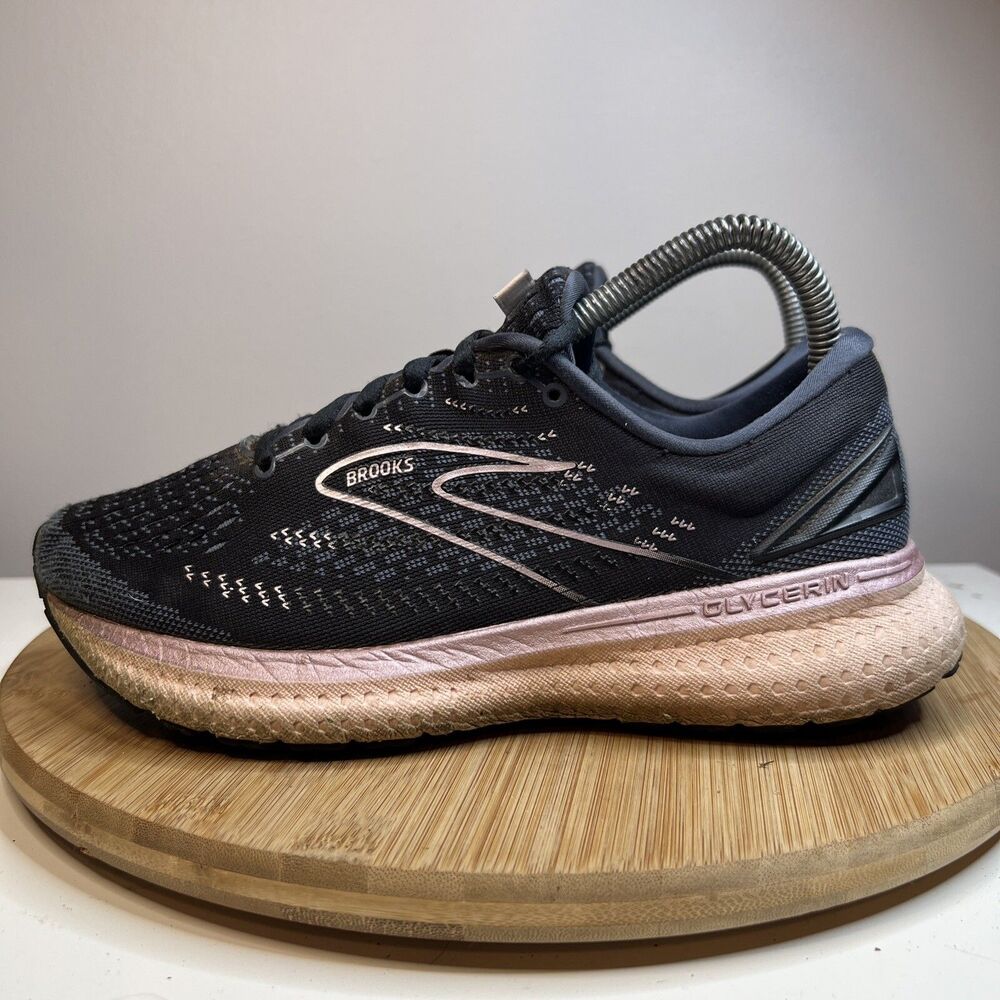 Brooks Glycerin 19 Womens Size 7.5 D Wide Shoes Black Athletic Running Sneakers